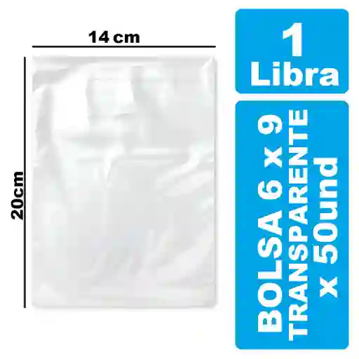 Bolsa Plastica Transparente 6x9 De 1 Libra X 50und