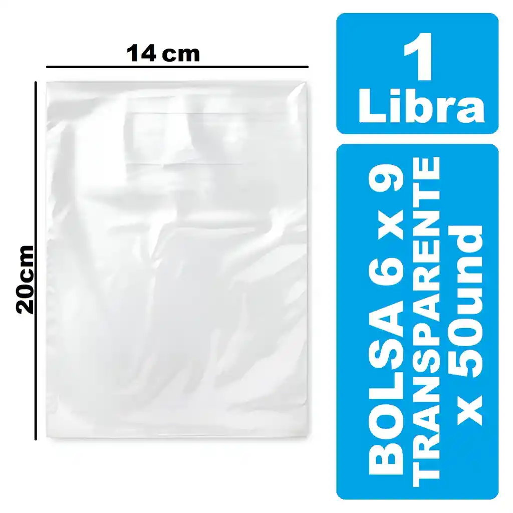 Bolsa Plastica Transparente 6x9 De 1 Libra X 50und