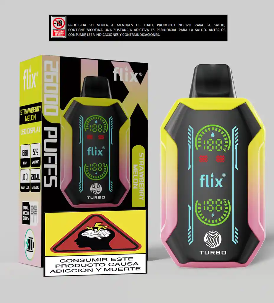 Vapeador Flix 26.000 Puffs Strawberry Melon