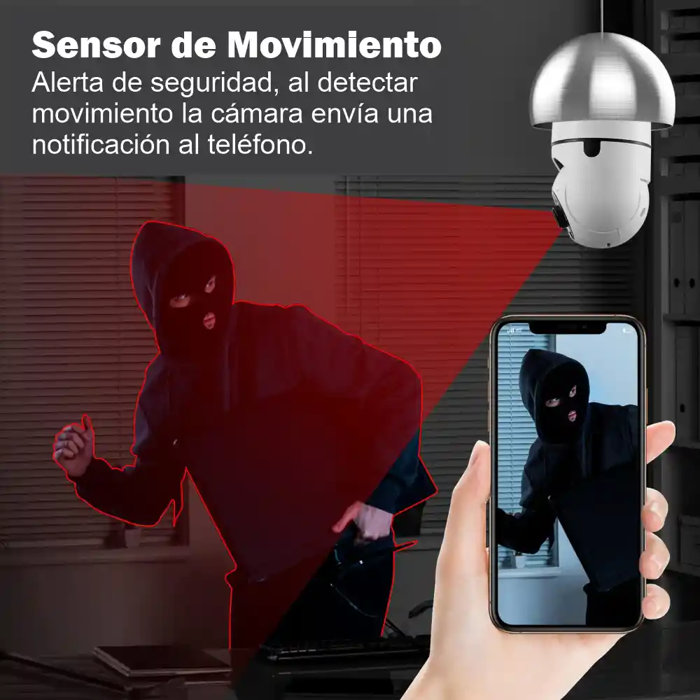 Cámara De Seguridad Wifi Bombillo Robotica Panoramica Ip 360°
