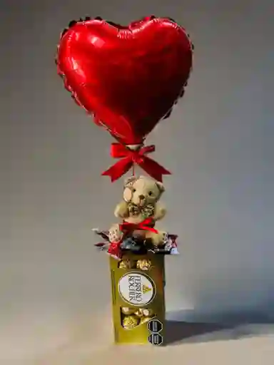Regalo Detalle Con Globo Corazon Y Chocolates Ferrero X8 Und