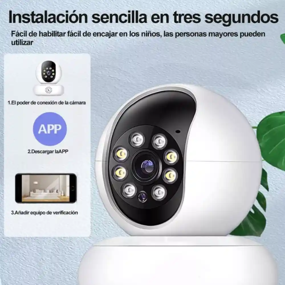 Cámara Seguridad Wifi 5g Panorámica 360 Infrarroja P2p Tc75s