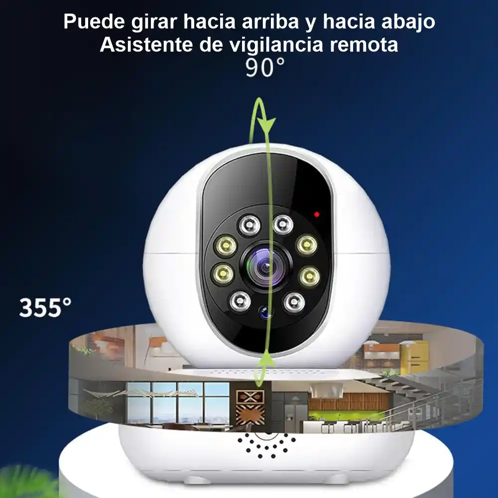 Cámara Seguridad Wifi 5g Panorámica 360 Infrarroja P2p Tc75s