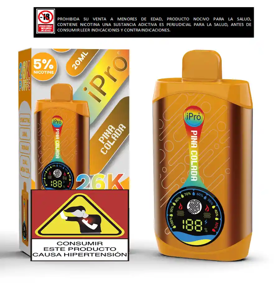 Vapeador Ipro 26.000 Puffs Piña Colada