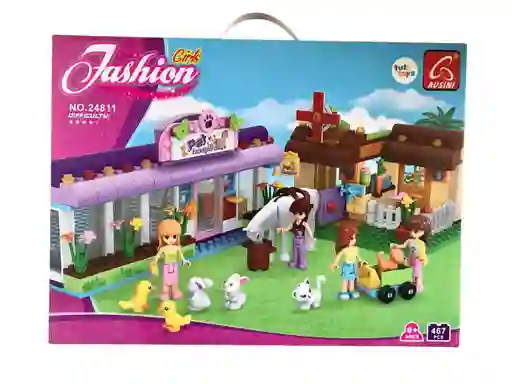 Juguete Armatodo Para Niña 467 Piezas Tipo Lego Fashion Girl Veterinaria. Rf.24811