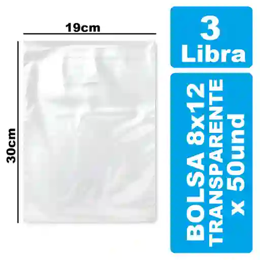 Bolsa Plastica Transparente 8x12 De 3 Libra X 50und