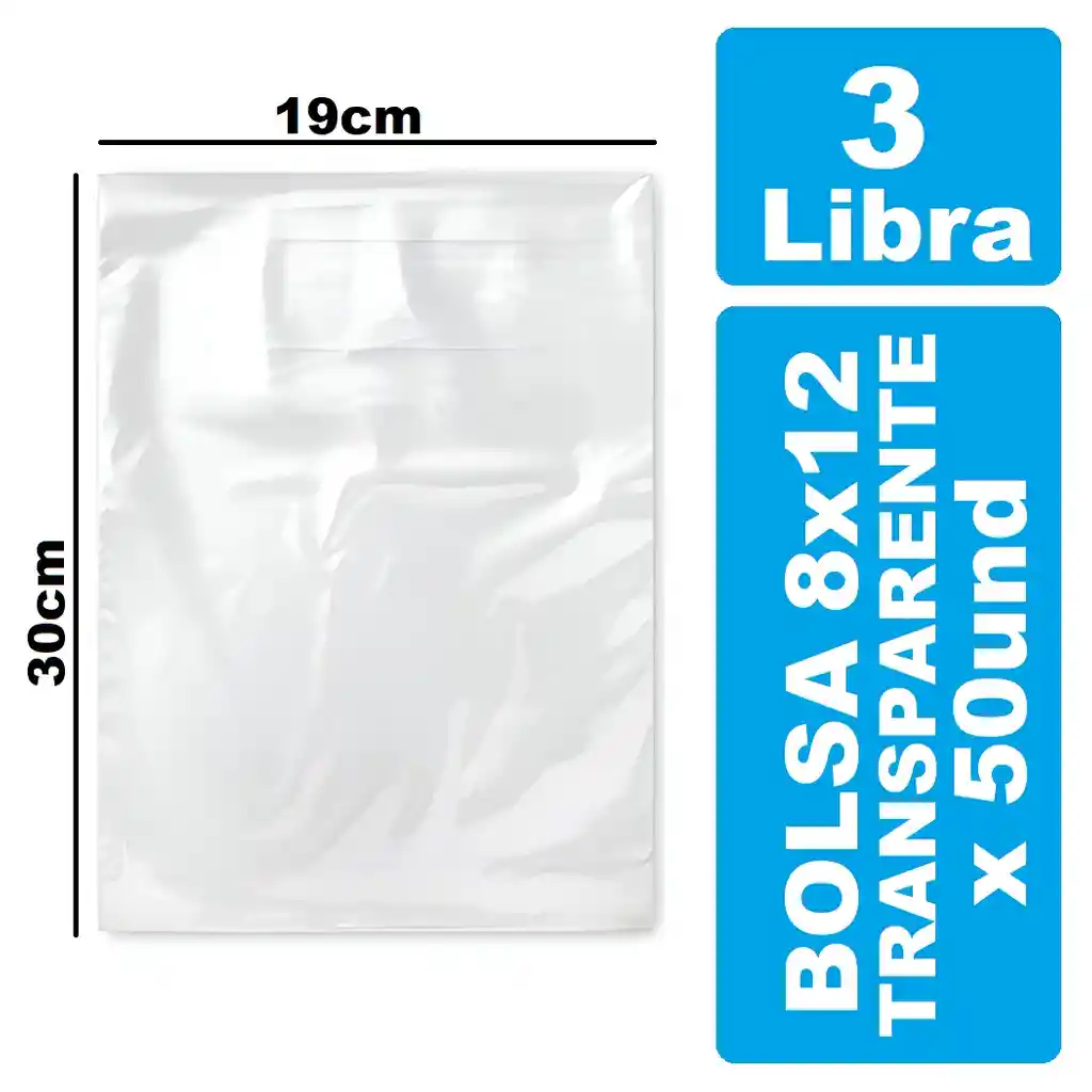Bolsa Plastica Transparente 8x12 De 3 Libra X 50und