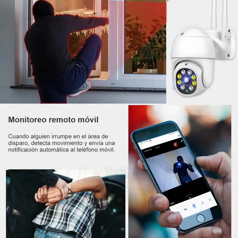 Cámara De Seguridad Inteligente Wifi 1080p Domo Ptz Exterior Al-6