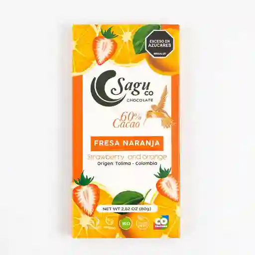 Chocolate Sagu 60 Cacao 80 Gr Fresa