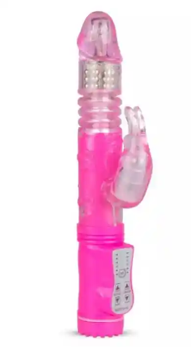 Vibrador Conejo De Doble Estimulación Rosado Easy Toys