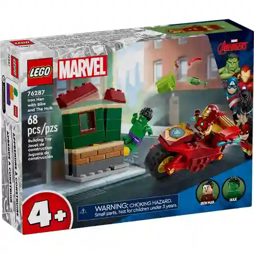 Juego De Construcción Lego 68 Piezas Iron Man Y Hulk Niños