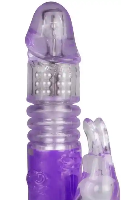Vibrador Conejo Morado Doble Estimulación Con Movimiento
