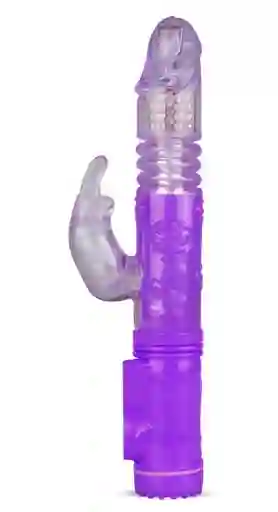 Vibrador Conejo Morado Doble Estimulación Con Movimiento