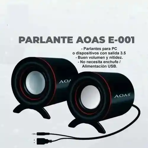 Parlantes Para Pc Aoas E-001 Altavoces Potentes 4w