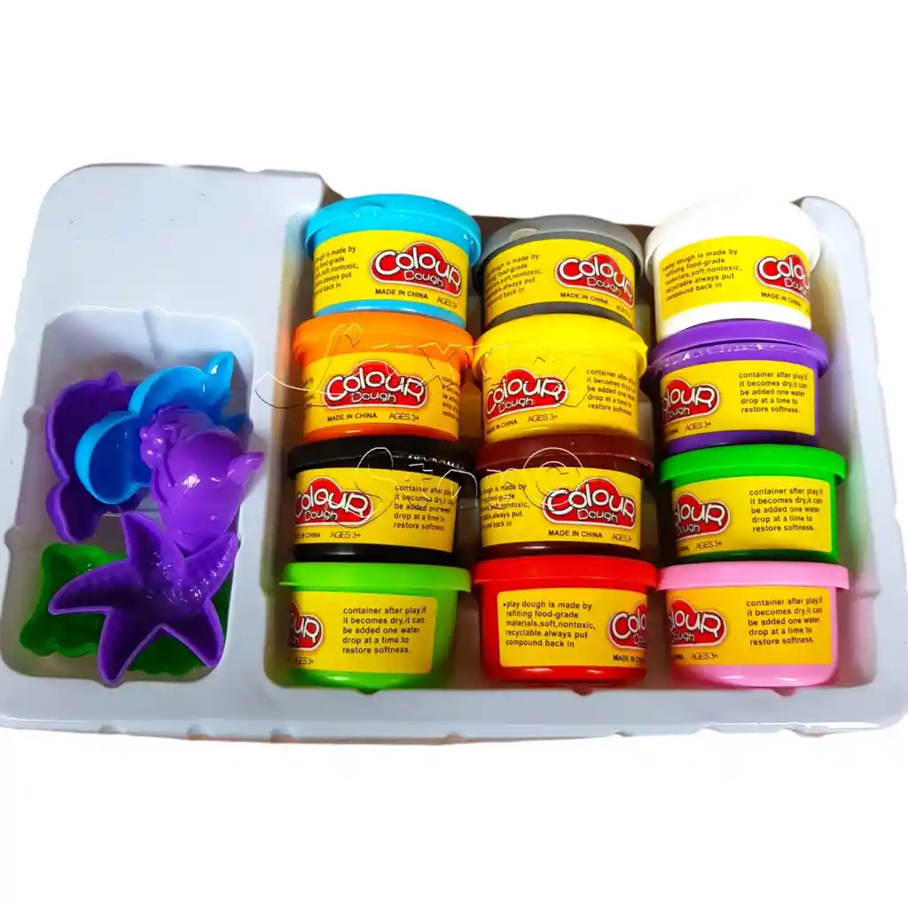 Kit De Plastilinas 12 Und. Y Moldes Juego Didáctico Niños Niñas