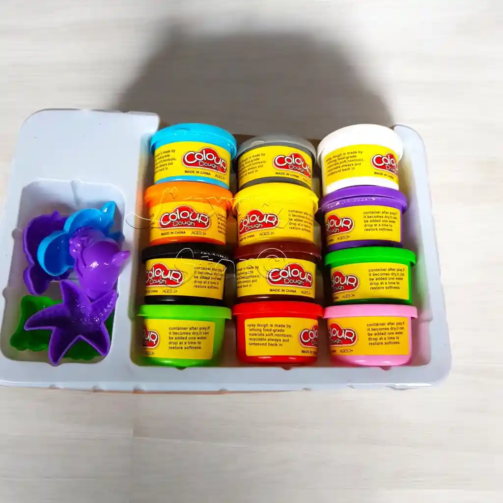 Kit De Plastilinas 12 Und. Y Moldes Juego Didáctico Niños Niñas