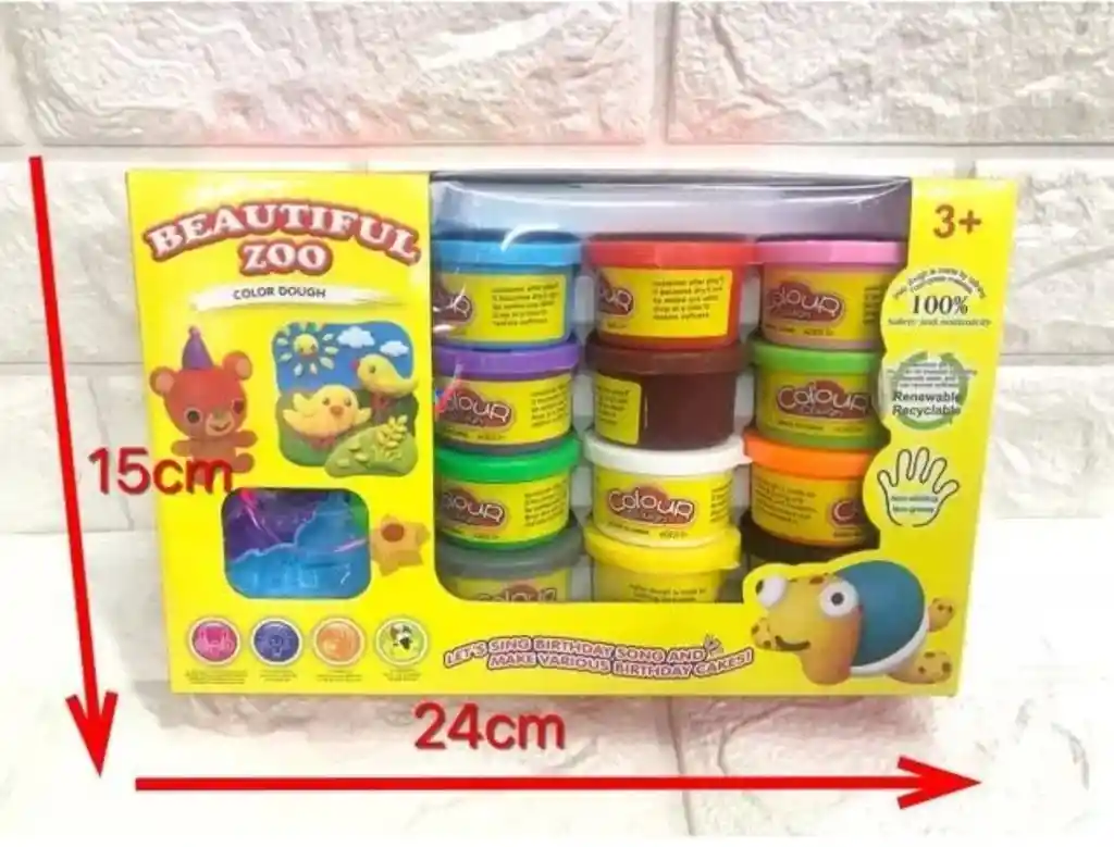 Kit De Plastilinas 12 Und. Y Moldes Juego Didáctico Niños Niñas