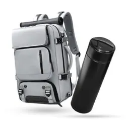 Bolso Todo En Uno Para Laptop Gris Viajero Impermeable Con Termo Led