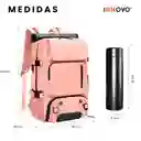 Bolso Todo En Uno Para Laptop Rosado Viajero Impermeable Con Termo Led