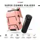 Bolso Todo En Uno Para Laptop Rosado Viajero Impermeable Con Termo Led