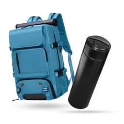 Bolso Todo En Uno Para Laptop Blue Viajero Impermeable Con Termo Led