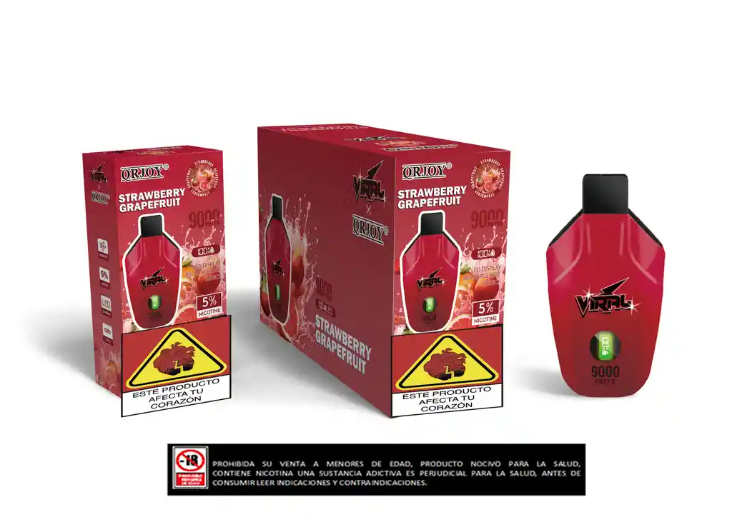 Vapeador Viral 9.000 Puffs Strawberry Grapefruit