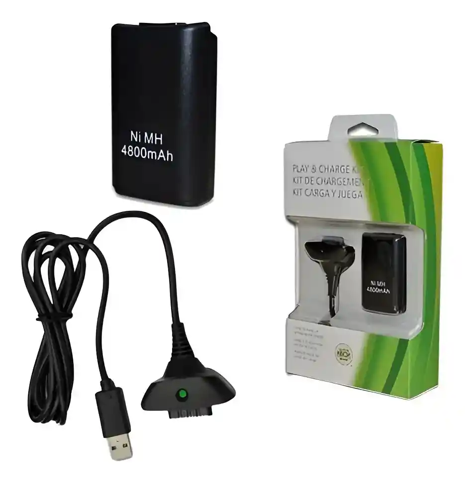 Kit Carga Y Juega Xbox 360 8000 Mah Compatible Economico