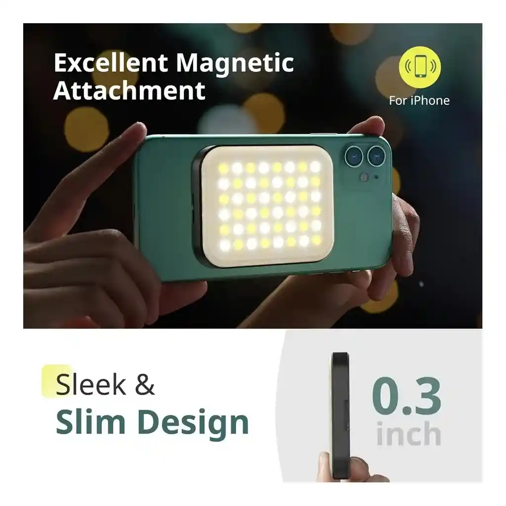 Luz Rgb W80 Portátil Multicolor Imán Para Celular