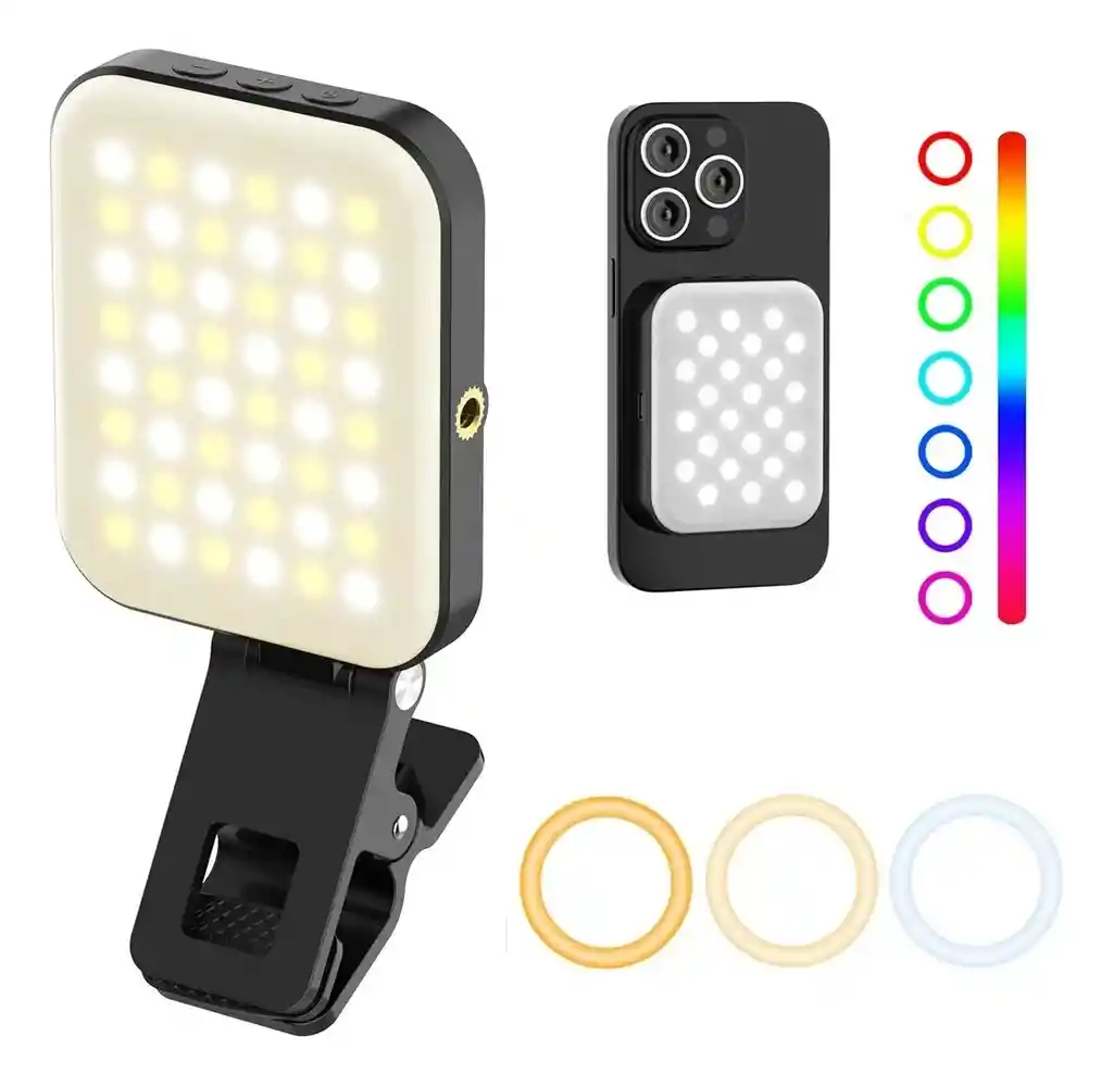 Luz Rgb W80 Portátil Multicolor Imán Para Celular