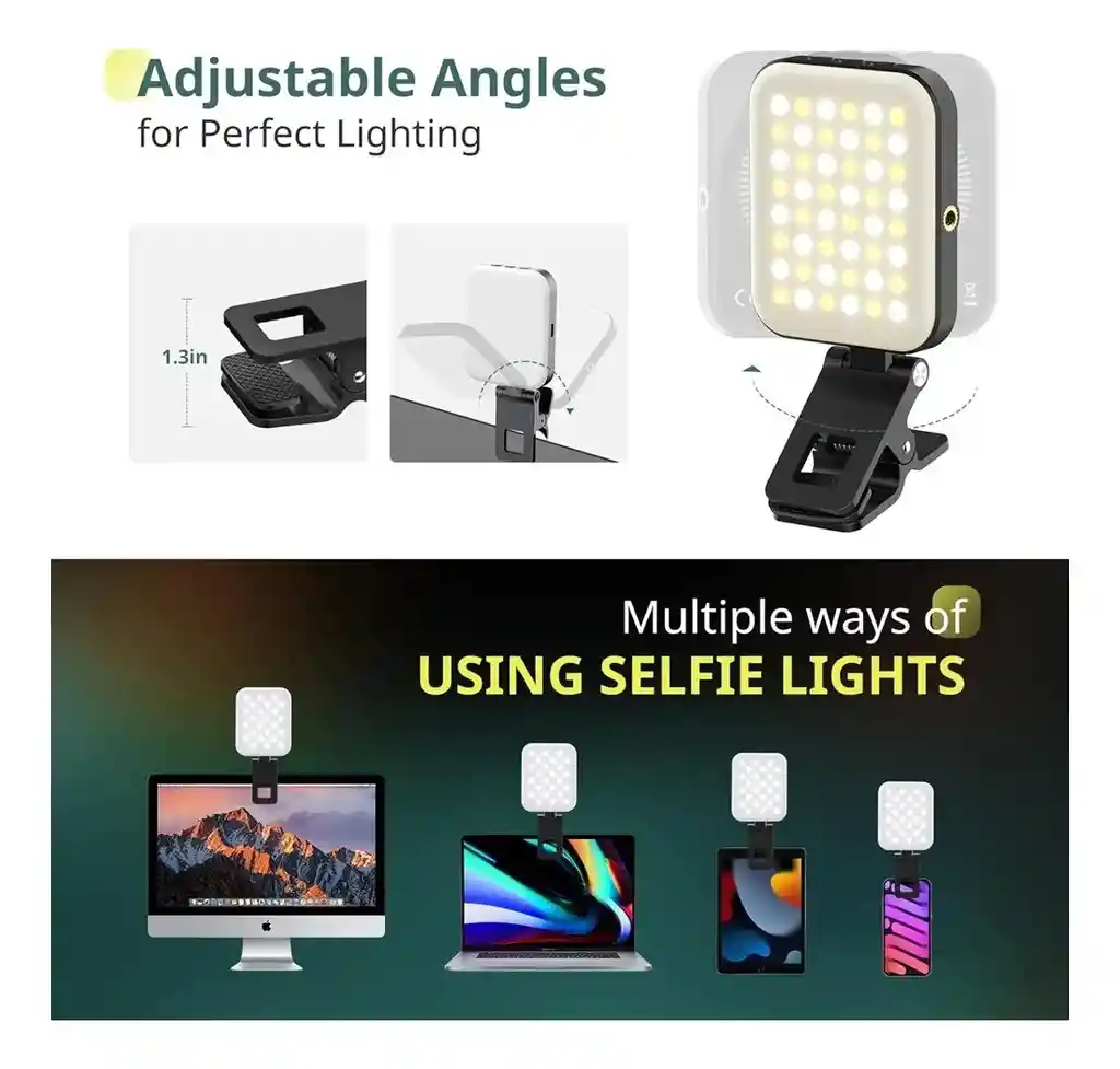 Luz Rgb W80 Portátil Multicolor Imán Para Celular