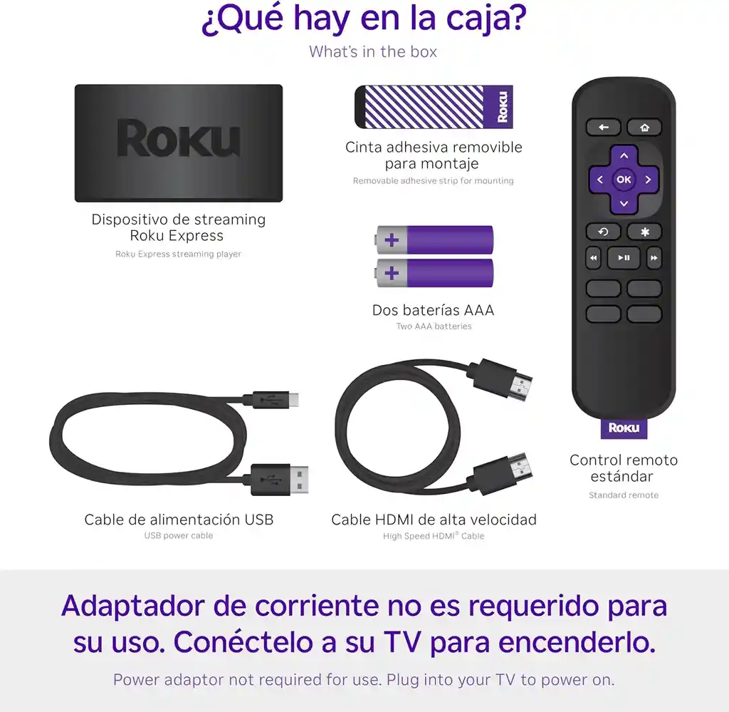 Roku Express Hd Dispositivo De Streaming Hdmi Vers. Español