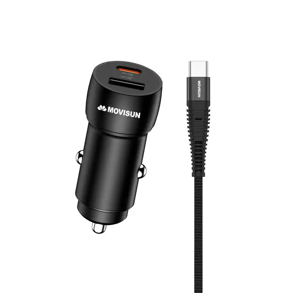 Cargador De Carro Movisun C-30 Usb 18w - Tipo C 20w 38w Carga Turbo