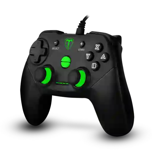 Control Gamer Usb T-dagger Original Aries T-tgp500 / Negro Con Verde