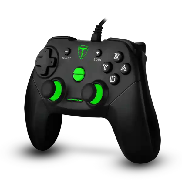 Control Gamer Usb T-dagger Original Aries T-tgp500 / Negro Con Verde