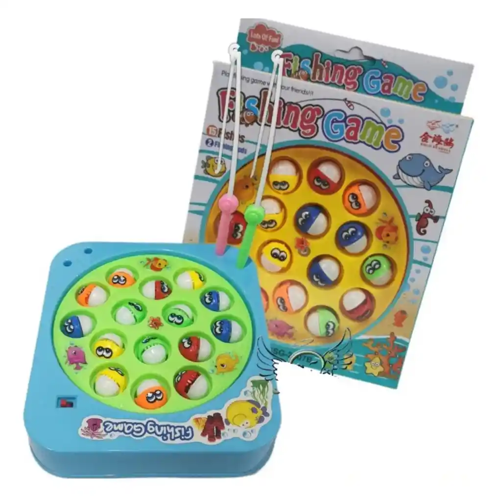Juguete De Pesca Caña Pescar Sonido 15 Peces Juego