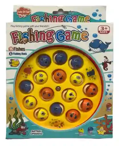 Juguete De Pesca Caña Pescar Sonido 15 Peces Juego