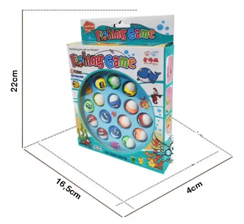 Juguete De Pesca Caña Pescar Sonido 15 Peces Juego