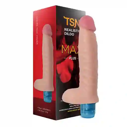 Vibrador Realista 19,5 Cm Tsn Max Plus Con Testiculos Piel