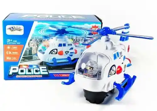 Juguete Helicóptero De Policía Con Luz Y Sonido