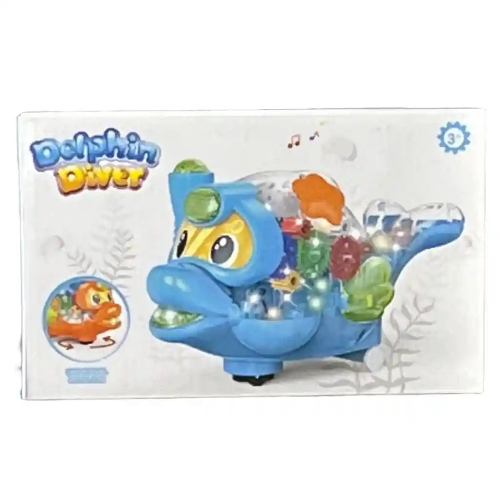 Juguete Delfín Naranja Musical Dolphin Diver