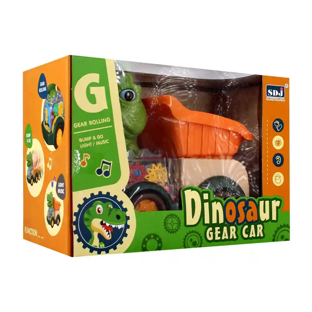 Juguete Carro Camión Dinosaur Gear Car Luces Y Música