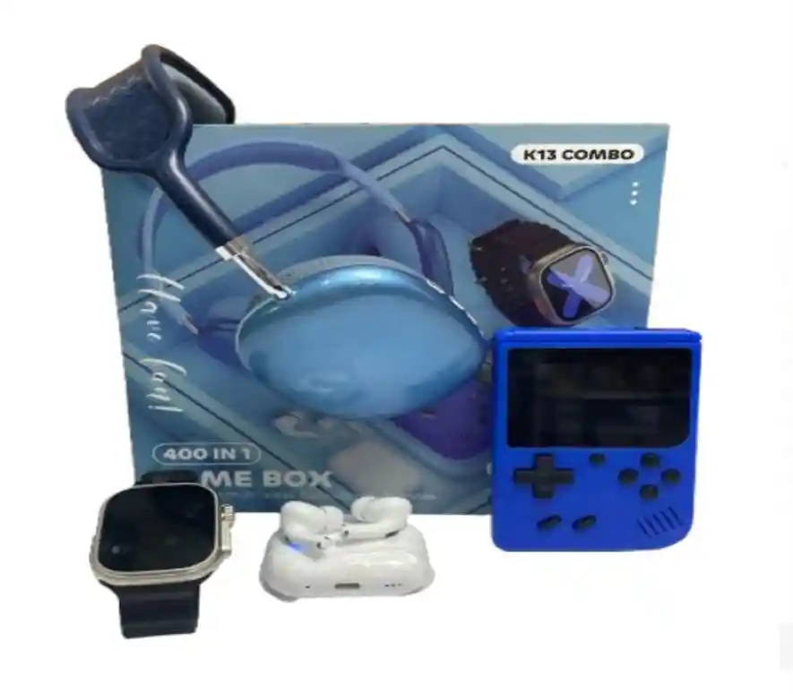 Combo K13 Smartwatch, Airpods, Game Boy Y Diadema