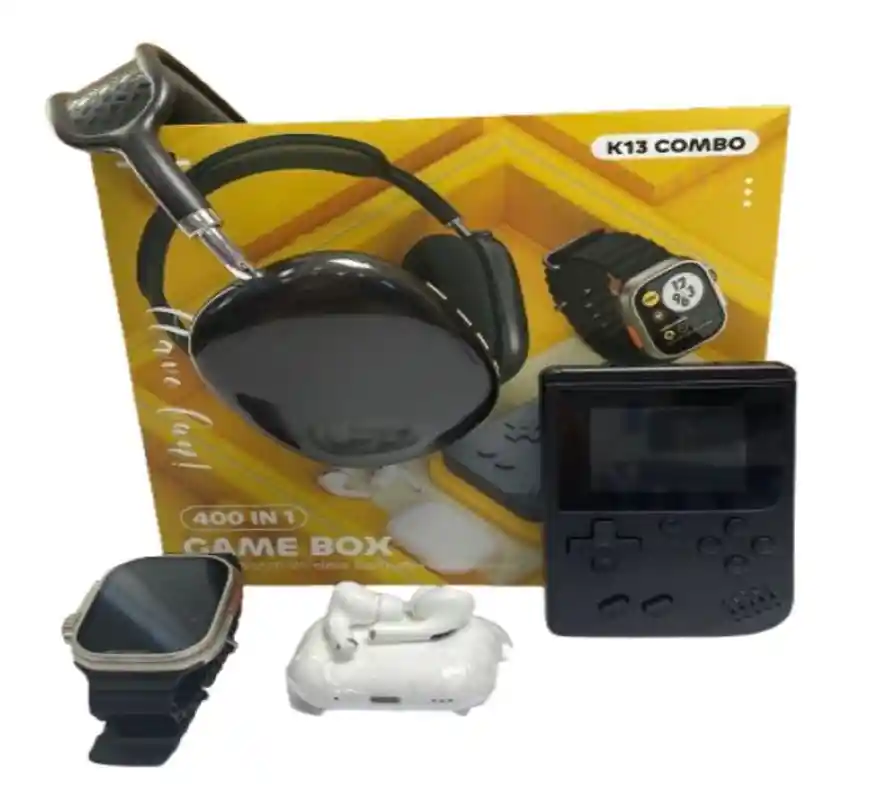 Combo K13 Smartwatch, Airpods, Game Boy Y Diadema