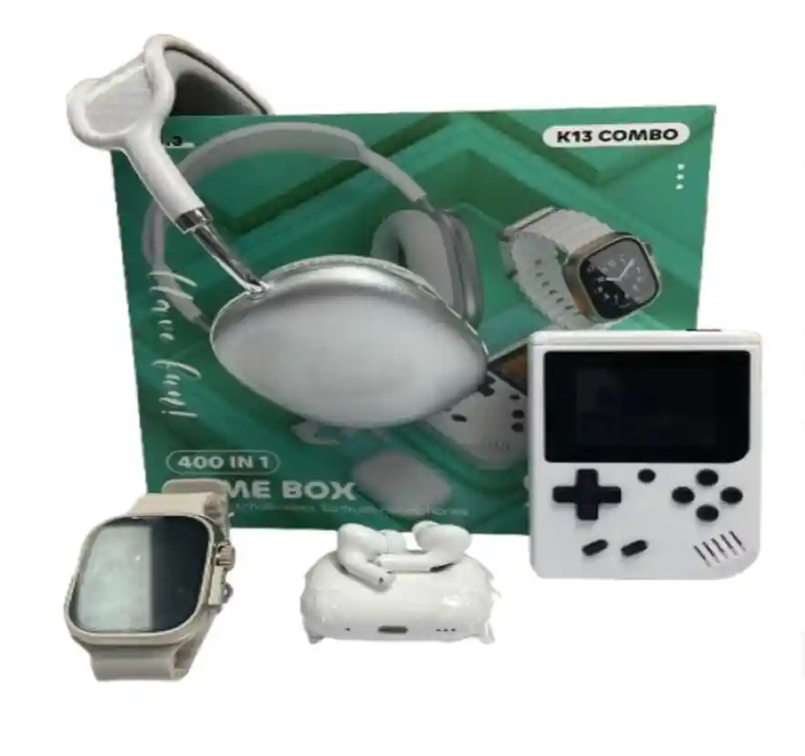 Combo K13 Smartwatch, Airpods, Game Boy Y Diadema