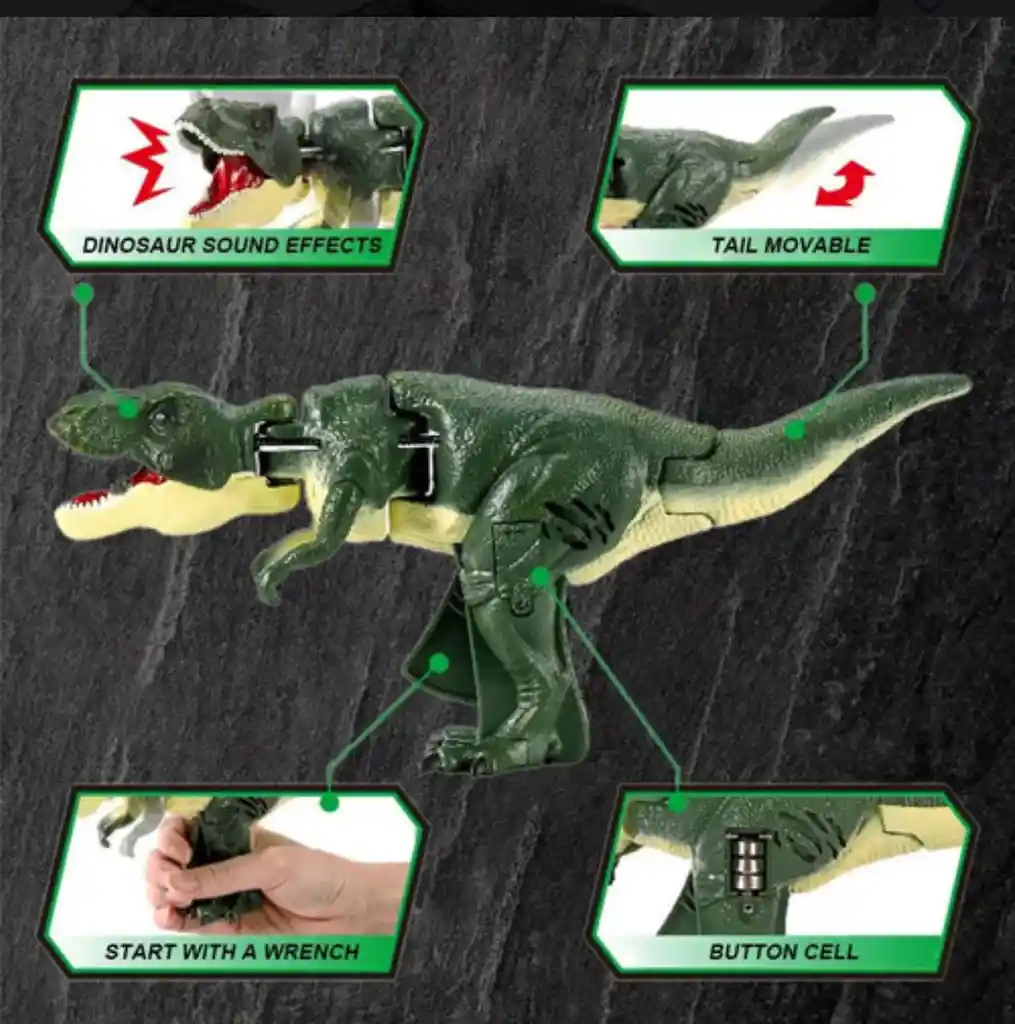 Dinosaurio Zaza T Rex De Juguete Con Sonido Y Gatillo