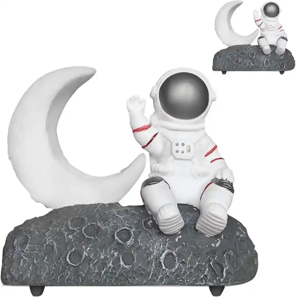 Parlante Bluetooth Con Luz Nocturna Led Astronauta Y Luna