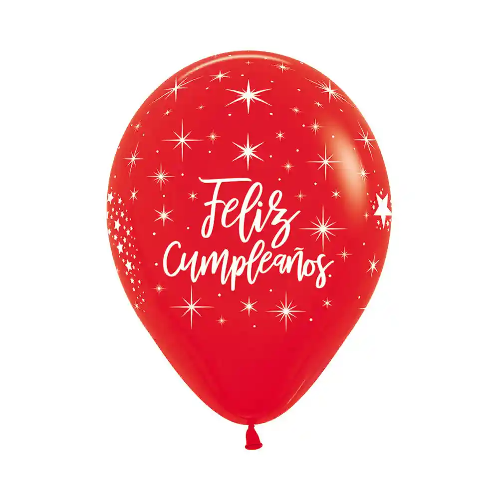 Globos Buumix Rojo Y Azul Feliz Cunpleaños R12 X10