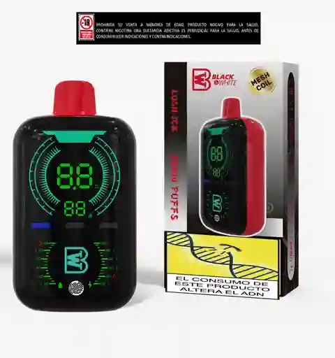 Vapeador Black And White 28.000 Puffs Lush Ice
