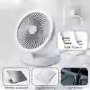 Ventilador Recargable Oscilante De 4 Velocidades Con Luz Usb Con Control