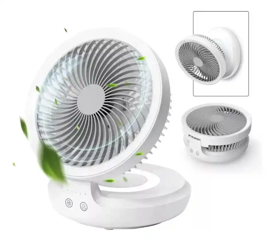 Ventilador Recargable Oscilante De 4 Velocidades Con Luz Usb Con Control